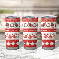 Personalised Canada Christmas Tumbler Cup Canadian Moose Maple Leaf Seamless Style - Wonder Print Shop