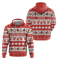 Personalised Canada Christmas Zip Hoodie Canadian Moose Maple Leaf Seamless Style - Wonder Print Shop