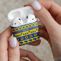 Ukraine Christmas AirPods Case Tryzub With Map Folk Pattern - Wonder Print Shop