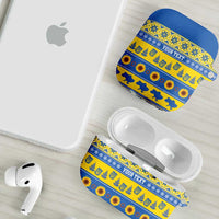 Ukraine Christmas AirPods Case Tryzub With Map Folk Pattern - Wonder Print Shop