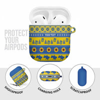 Ukraine Christmas AirPods Case Tryzub With Map Folk Pattern - Wonder Print Shop