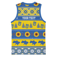 Personalised Ukraine Christmas Basketball Jersey Tryzub With Map Folk Pattern - Wonder Print Shop