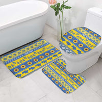 Ukraine Christmas Bathroom Set Tryzub With Map Folk Pattern - Wonder Print Shop