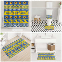 Ukraine Christmas Bathroom Set Tryzub With Map Folk Pattern - Wonder Print Shop