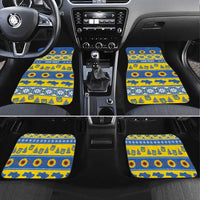 Personalised Ukraine Christmas Car Mats Tryzub With Map Folk Pattern - Wonder Print Shop