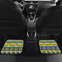 Personalised Ukraine Christmas Car Mats Tryzub With Map Folk Pattern - Wonder Print Shop