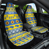 Ukraine Christmas Car Seat Cover Tryzub With Map Folk Pattern - Wonder Print Shop