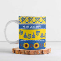 Personalised Ukraine Christmas Ceramic Mug Tryzub With Map Folk Pattern - Wonder Print Shop