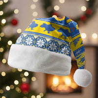 Ukraine Christmas Santa Hat Tryzub With Map Folk Pattern - Wonder Print Shop