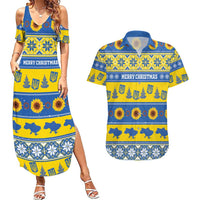 Personalised Ukraine Christmas Couples Matching Summer Maxi Dress and Hawaiian Shirt Tryzub With Map Folk Pattern - Wonder Print Shop