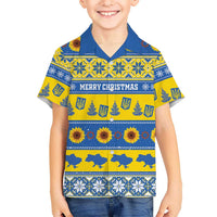 Personalised Ukraine Christmas Family Matching Mermaid Dress and Hawaiian Shirt Tryzub With Map Folk Pattern - Wonder Print Shop