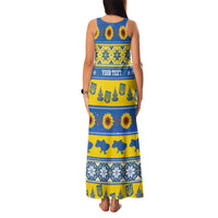 Personalised Ukraine Christmas Family Matching Tank Maxi Dress and Hawaiian Shirt Tryzub With Map Folk Pattern - Wonder Print Shop