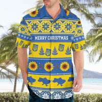 Personalised Ukraine Christmas Hawaiian Shirt Tryzub With Map Folk Pattern - Wonder Print Shop