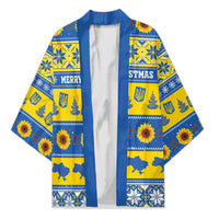 Personalised Ukraine Christmas Kimono Tryzub With Map Folk Pattern - Wonder Print Shop