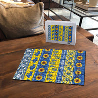 Ukraine Christmas Puzzle Tryzub With Map Folk Pattern - Wonder Print Shop