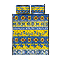 Ukraine Christmas Quilt Bed Set Tryzub With Map Folk Pattern - Wonder Print Shop