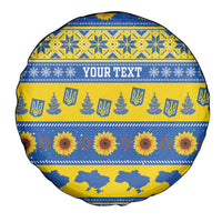 Ukraine Christmas Spare Tire Cover Tryzub With Map Folk Pattern - Wonder Print Shop