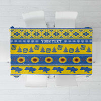 Ukraine Christmas Tablecloth Tryzub With Map Folk Pattern - Wonder Print Shop