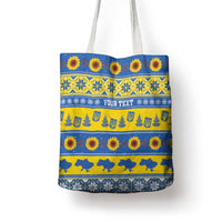 Ukraine Christmas Tote Bag Tryzub With Map Folk Pattern - Wonder Print Shop