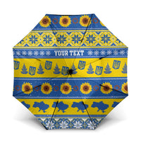 Ukraine Christmas Umbrella Tryzub With Map Folk Pattern - Wonder Print Shop