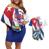 Cuba Liberation Day Couples Matching Off Shoulder Short Dress and Hawaiian Shirt Triumph Of The Revolution - Wonder Print Shop
