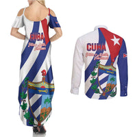 Cuba Liberation Day Couples Matching Summer Maxi Dress and Long Sleeve Button Shirt Triumph Of The Revolution - Wonder Print Shop
