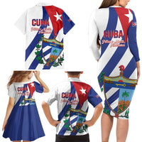 Cuba Liberation Day Family Matching Long Sleeve Bodycon Dress and Hawaiian Shirt Triumph Of The Revolution - Wonder Print Shop