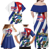 Cuba Liberation Day Family Matching Off Shoulder Maxi Dress and Hawaiian Shirt Triumph Of The Revolution - Wonder Print Shop