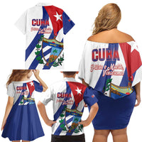 Cuba Liberation Day Family Matching Off Shoulder Short Dress and Hawaiian Shirt Triumph Of The Revolution - Wonder Print Shop