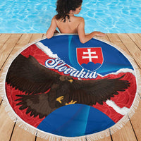 Slovakia Restoration Day Beach Blanket Happy 1st Of January - Slovak Golden Eagle - Wonder Print Shop