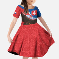 Slovakia Restoration Day Family Matching Mermaid Dress and Hawaiian Shirt Happy 1st Of January - Slovak Golden Eagle - Wonder Print Shop