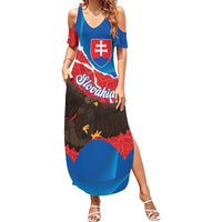Slovakia Restoration Day Family Matching Summer Maxi Dress and Hawaiian Shirt Happy 1st Of January - Slovak Golden Eagle - Wonder Print Shop