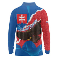 Slovakia Restoration Day Long Sleeve Polo Shirt Happy 1st Of January - Slovak Golden Eagle - Wonder Print Shop