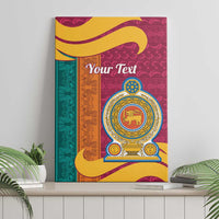 Sri Lanka Independence Day Canvas Wall Art Sri Lankan Lion Mix Sinhalese Pattern - Wonder Print Shop