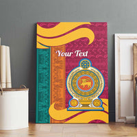 Sri Lanka Independence Day Canvas Wall Art Sri Lankan Lion Mix Sinhalese Pattern - Wonder Print Shop