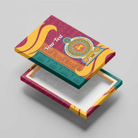 Sri Lanka Independence Day Canvas Wall Art Sri Lankan Lion Mix Sinhalese Pattern - Wonder Print Shop