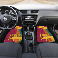 Sri Lanka Independence Day Car Mats Sri Lankan Lion Mix Sinhalese Pattern - Wonder Print Shop