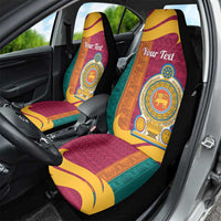 Sri Lanka Independence Day Car Seat Cover Sri Lankan Lion Mix Sinhalese Pattern - Wonder Print Shop