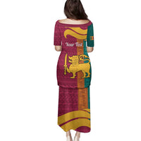 Sri Lanka Independence Day Family Matching Puletasi and Hawaiian Shirt Sri Lankan Lion Mix Sinhalese Pattern - Wonder Print Shop