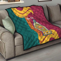 Sri Lanka Independence Day Quilt Sri Lankan Lion Mix Sinhalese Pattern - Wonder Print Shop