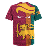 Sri Lanka Independence Day Rugby Jersey Sri Lankan Lion Mix Sinhalese Pattern - Wonder Print Shop