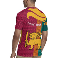 Sri Lanka Independence Day Rugby Jersey Sri Lankan Lion Mix Sinhalese Pattern - Wonder Print Shop