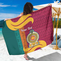 Sri Lanka Independence Day Sarong Sri Lankan Lion Mix Sinhalese Pattern - Wonder Print Shop