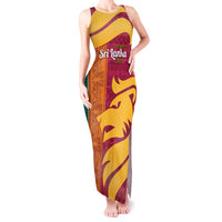 Sri Lanka Independence Day Tank Maxi Dress Sri Lankan Lion Mix Sinhalese Pattern - Wonder Print Shop