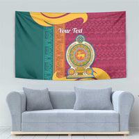Sri Lanka Independence Day Tapestry Sri Lankan Lion Mix Sinhalese Pattern - Wonder Print Shop