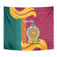 Sri Lanka Independence Day Tapestry Sri Lankan Lion Mix Sinhalese Pattern - Wonder Print Shop