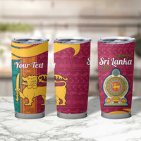 Sri Lanka Independence Day Tumbler Cup Sri Lankan Lion Mix Sinhalese Pattern - Wonder Print Shop