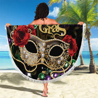 Mardi Gras 2025 Beach Blanket Beadeds With Gorgeous Mask - Wonder Print Shop