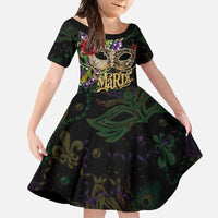 Mardi Gras 2025 Family Matching Off Shoulder Maxi Dress and Hawaiian Shirt Beadeds With Gorgeous Mask - Wonder Print Shop