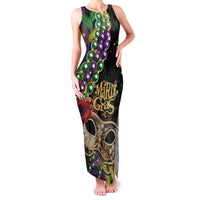 Mardi Gras 2025 Family Matching Tank Maxi Dress and Hawaiian Shirt Beadeds With Gorgeous Mask - Wonder Print Shop